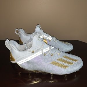 Adidas EH2724 White Gold Men's Size 9 Cleats